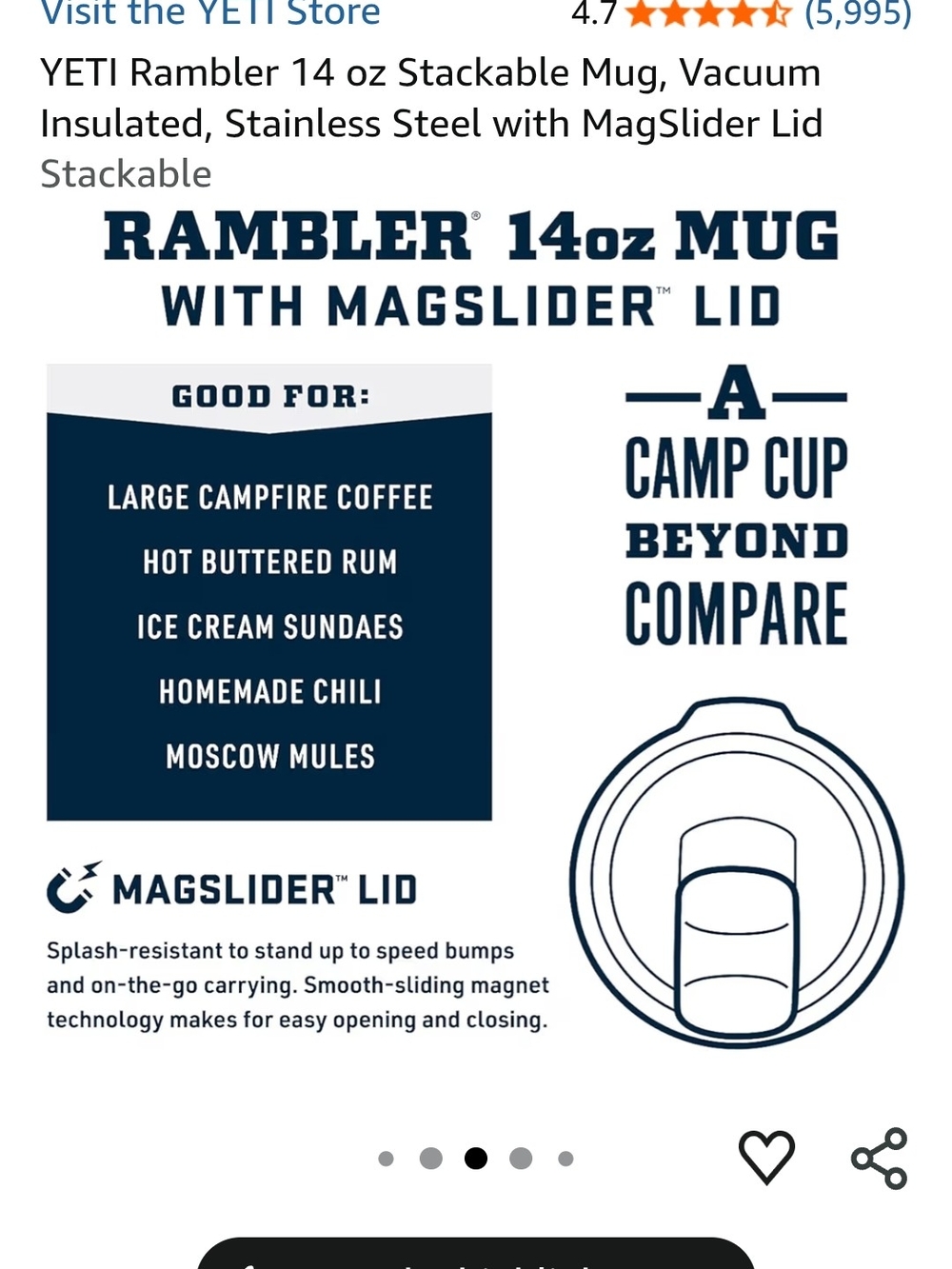 NWT YETI Rambler 14 oz Stackable Mug - Agave Teal - Picture 3 of 13
